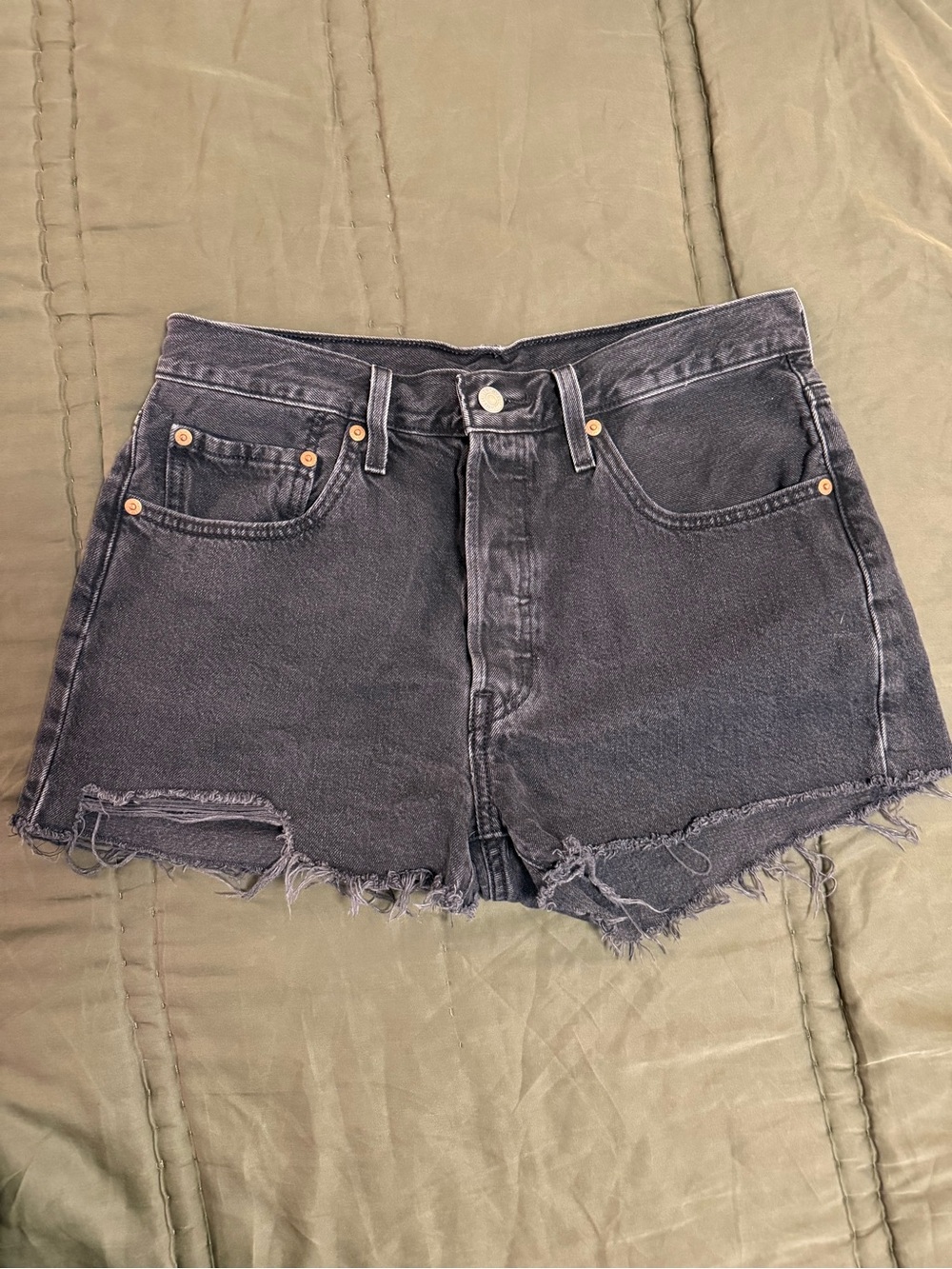 Levi’s 501 High Rise Cutoff Denim Shorts Black |Size 30